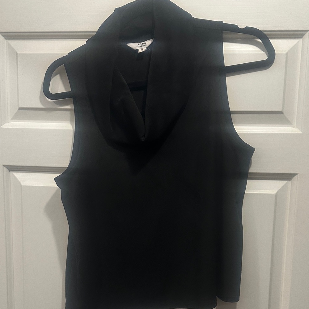 Black Sleeveless Cowl Neck Top